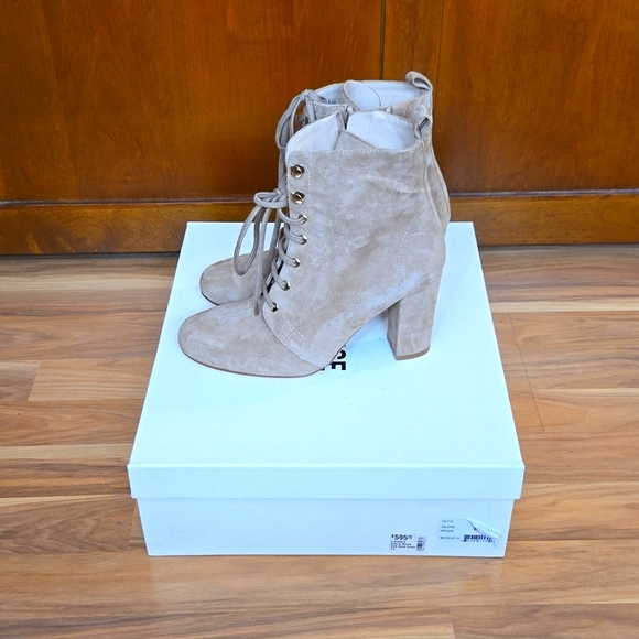 L'Agence Valerie Lace-Up Bootie in Dark Sand - Picture 4 of 6